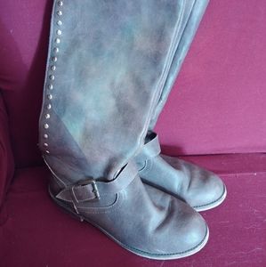 Brown knee high boots